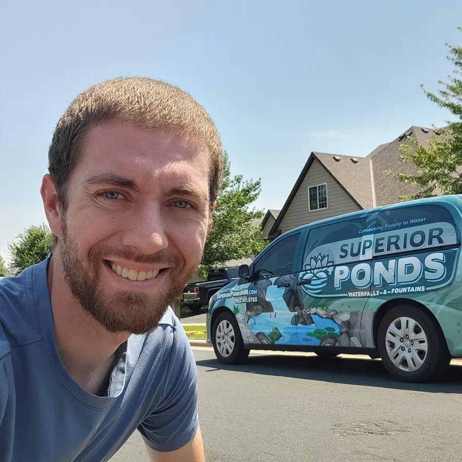 owner Benjamin next to his branded van