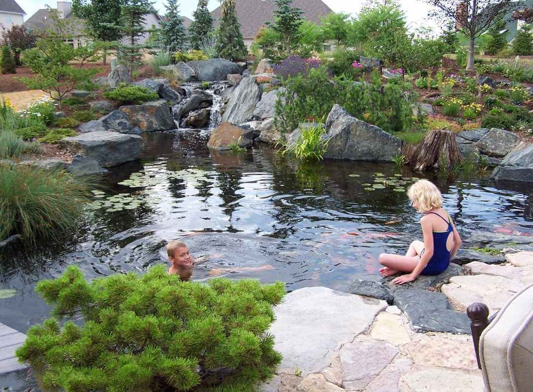 backyard swimming recreational pond in Minnesota